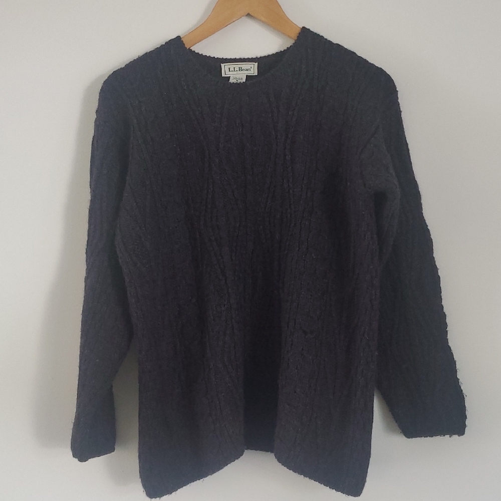 Charcoal Cable Knit Sweater Ireland Wool.
